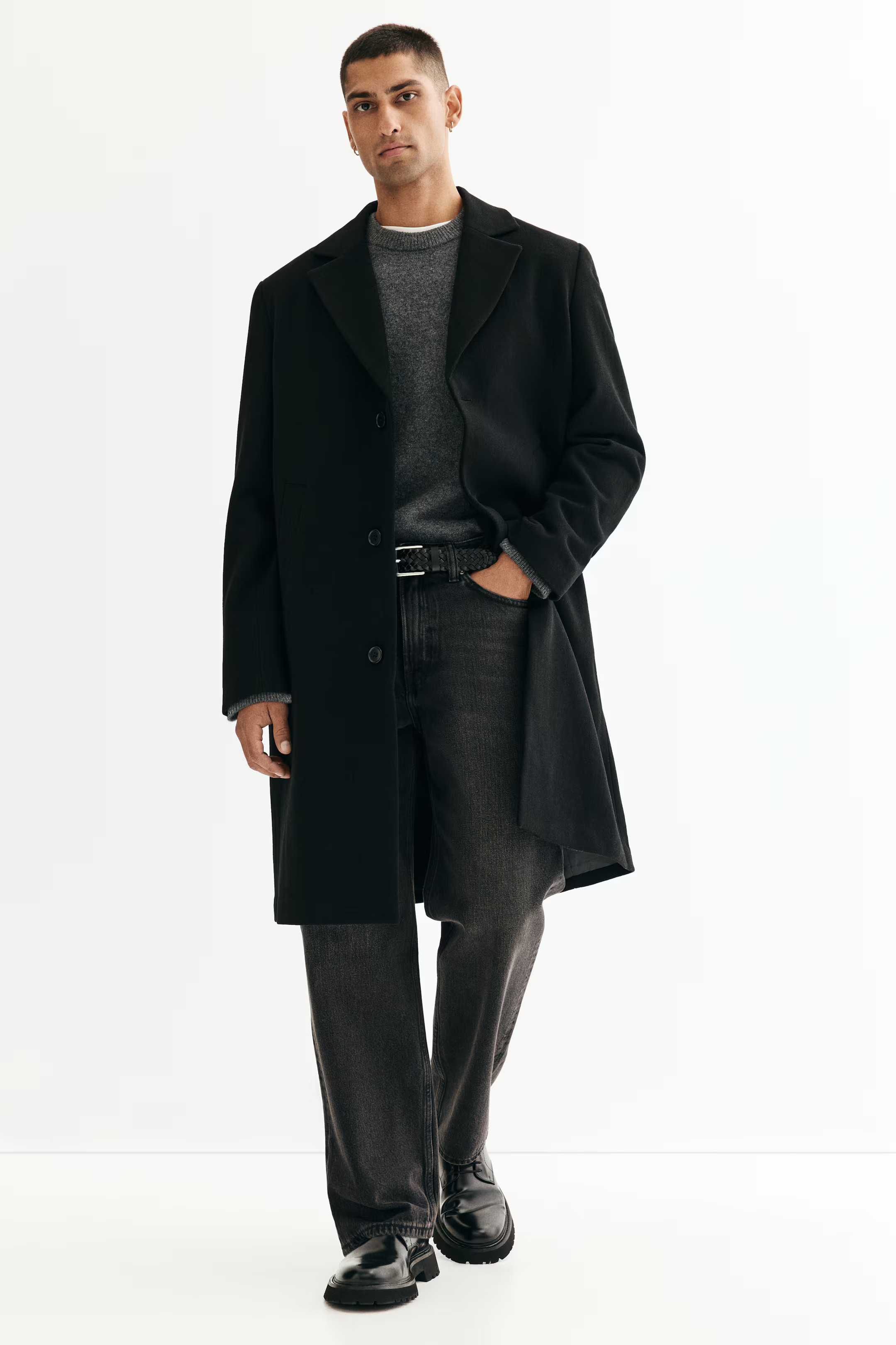Single-Breasted Wool-Blend Coat | H&M (US + CA)