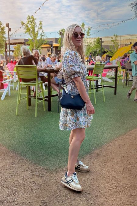 Floral dress with sneakers 
Sneakers 
Loewe sneakers 
Gucci bag

Summer outfit 
Summer dress 
Vacation outfit
Vacation dress
Date night outfit
#Itkseasonal
#Itkover40
#Itku

#LTKItBag #LTKShoeCrush