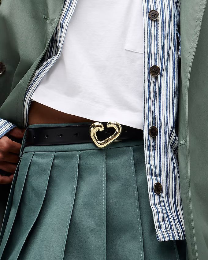 Heart classic belt in Italian leather | J.Crew US