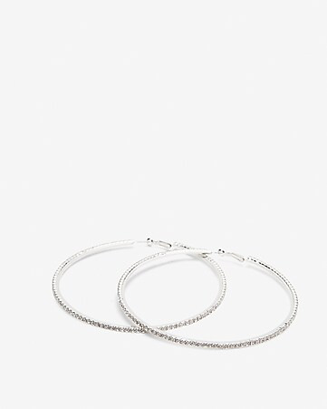 Rhinestone Hoop Earrings | Express