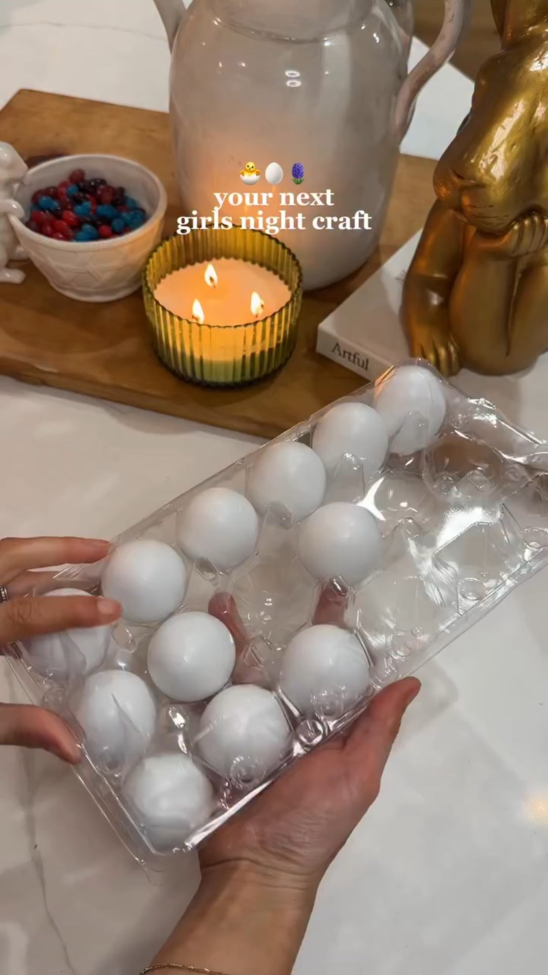 DIY egg holder for spring 🐣🥚🪻 the perfect little Easter / spring craft & makes the cutest home decor!

Follow @kimberlyj_king for more easy crafts
Comment EGG for links to everything I used + instructions + centerpiece items 💙

#easycraft #easterdecor #spring #homedecor #diy girls night craft easy diy home Easter spring decor egg carton holder tray clay art decoupage napkin