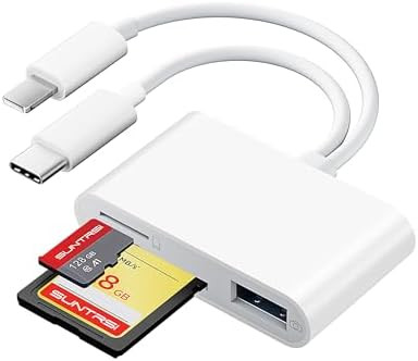 SD Card Reader for iPhone iPad Camera with USB C, Dual Card Slot USB 3.0 Memory Card Reader Suppo... | Amazon (US)