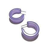 Periwinkle Blue Moonglow Lucite Wide Classic Hoop Earrings - WDCL-PU-7 | Amazon (US)