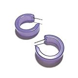 Periwinkle Blue Moonglow Lucite Wide Classic Hoop Earrings - WDCL-PU-7 | Amazon (US)