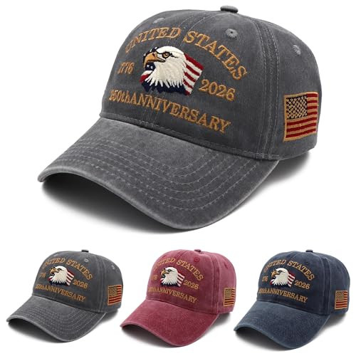 250 Anniversary USA Hat 1776-2026 American Flag Eagles Hat United States 250th Anniversary Patriots Hats 2026 Baseball Caps Grey Hats for Men Women | Amazon (US)