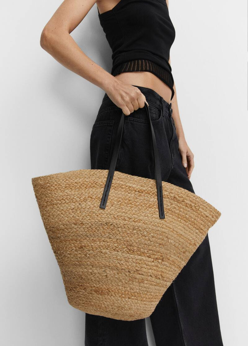Jute basket bag -  Women | Mango United Kingdom | MANGO (UK)