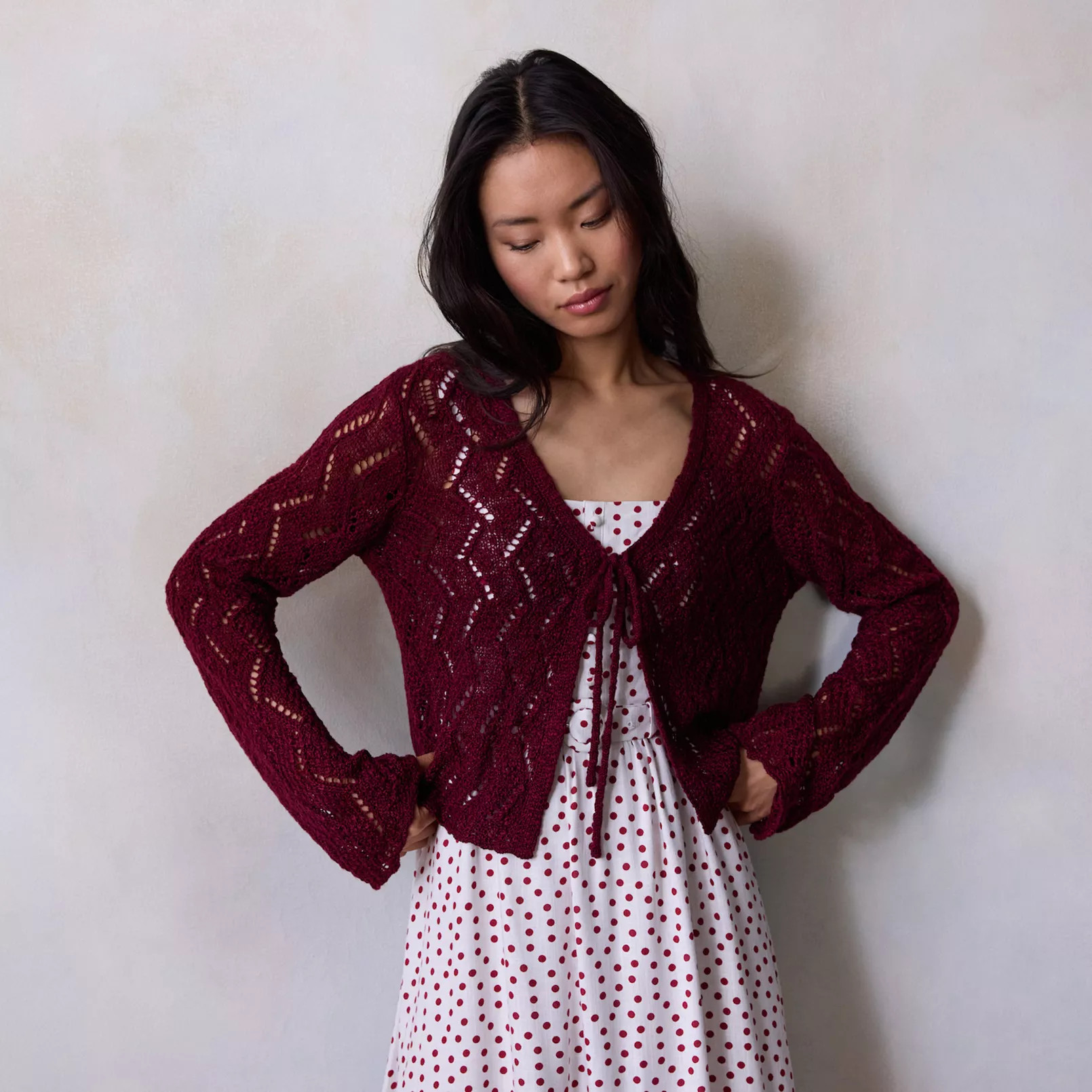 Petite LC Lauren Conrad Scallop Hem Cardigan | Kohl's