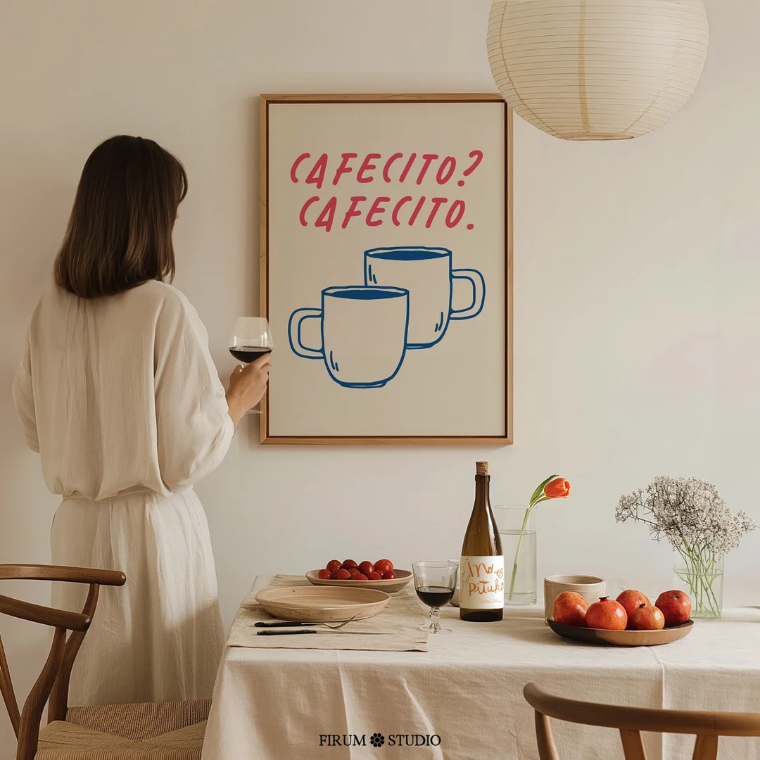 Cafecito Printable Art Print, Coffee Corner Art, Coffee Bar Decor, Modern Spanish Kitchen Wall Ar... | Etsy (US)