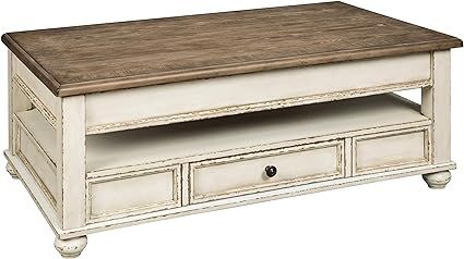 Signature Design by Ashley Realyn Vintage Farmhouse Rectangular Lift Top Coffee Table with Storag... | Amazon (US)