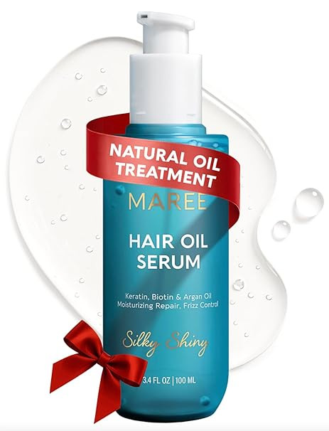 MAREE Hair Oil for Frizzy Hair with Argan Oil, Keratin & Biotin – Hair Serum for Dry and Curly ... | Amazon (US)