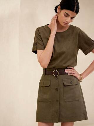 Vegan Suede Top | Banana Republic Factory