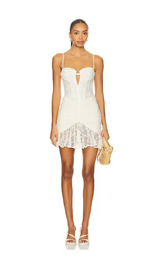 PatBO Samba Fringe Mini Dress in Ivory. - size 6 | Revolve Clothing (Global)