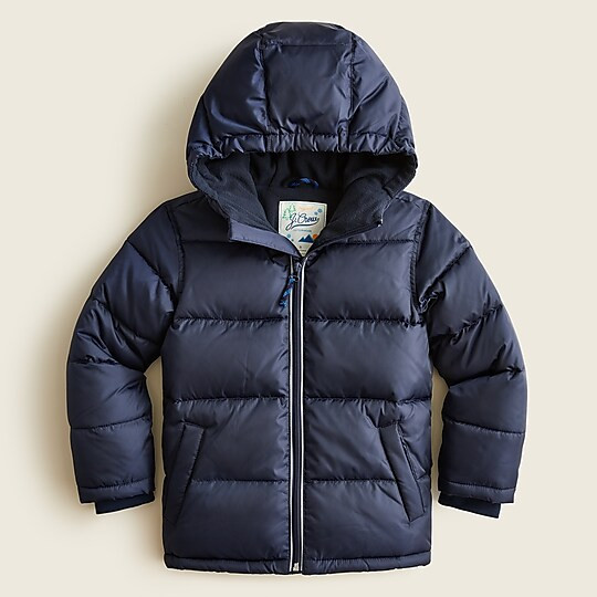 Kids' puffer jacket with eco-friendly PrimaLoft® | J. Crew US