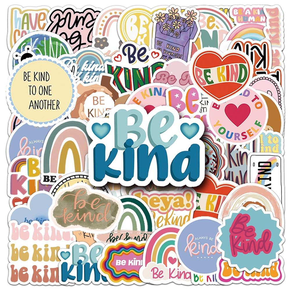 Be Kind Stickers |50Pcs Friendly Waterproof Vinyl Decals for Water Bottles Laptop Refrigerator Lu... | Amazon (US)