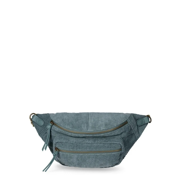 No Boundaries Women's Chain-Trimmed Crossbody Belt Bag - Walmart.com | Walmart (US)