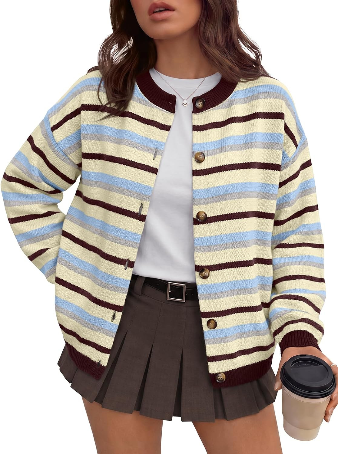 Trendy Queen Striped Cardigan Sweaters for Women | Amazon (US)