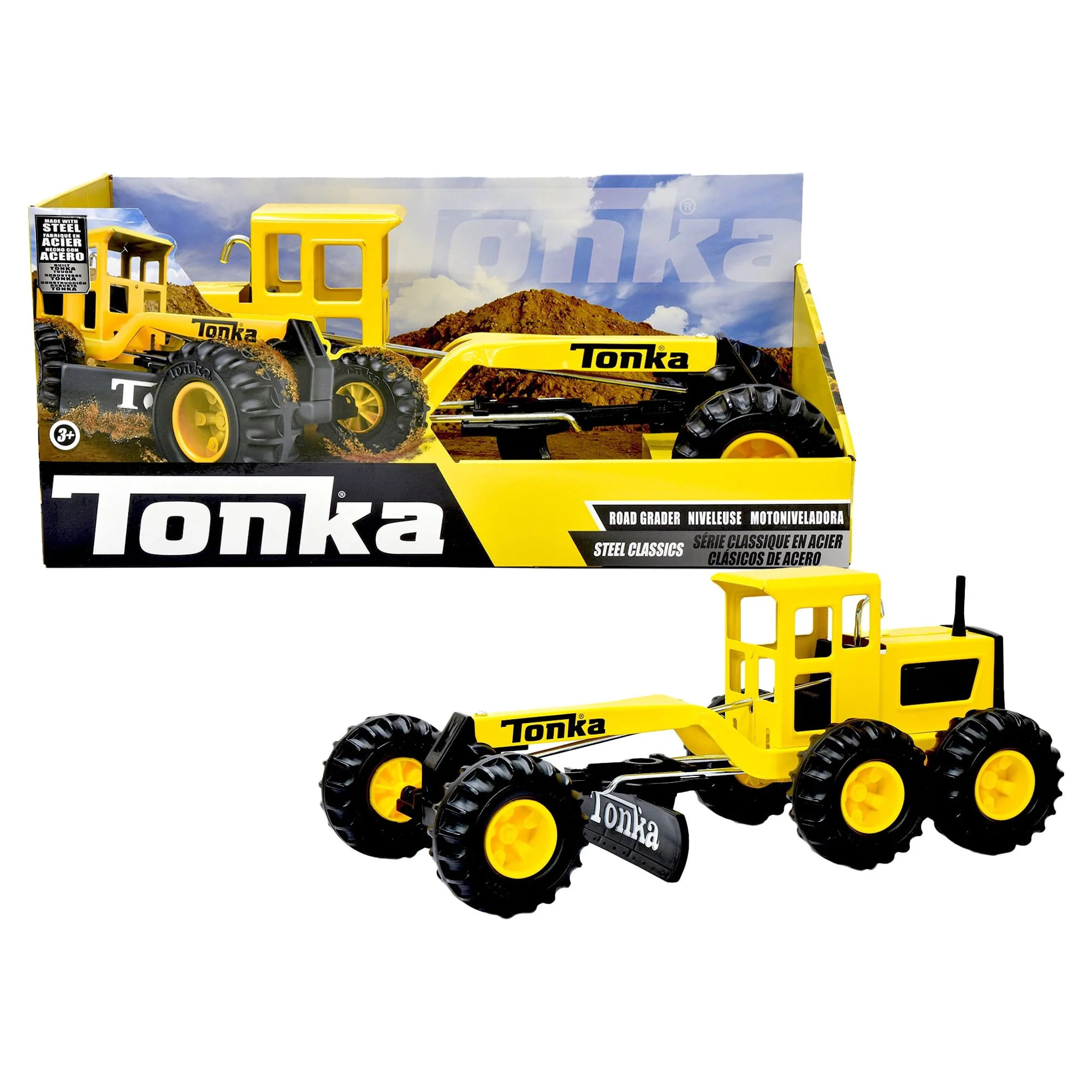 Tonka Steel Classics Road Grader, 17" Long, Moveable Blade & Lever Axle Steering, Toy Vehicle, To... | Walmart (US)