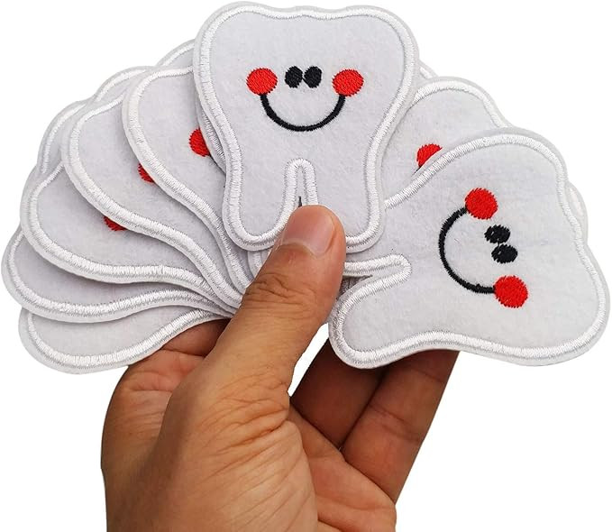 2.4"x2.8" 12pcs Dentist Tooth Girl Iron On Sew On Cloth Embroidered Patches Appliques Machine Emb... | Amazon (US)