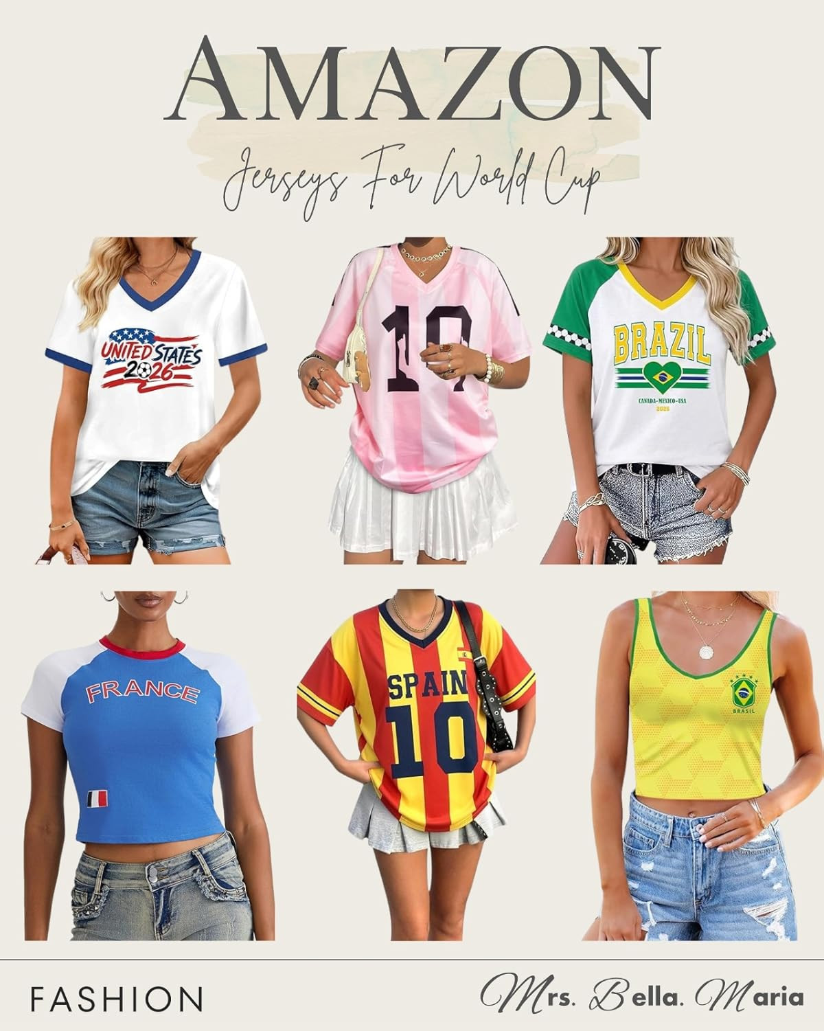 Show your soccer pride with these stylish World Cup jerseys! Perfect for game day or everyday wear. Shop now and score big! #WorldCupFashion
 

 #LTKActive #LTKU #LTKSaleAlert