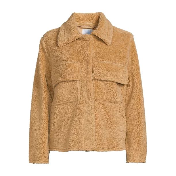 Time and Tru Women's Sherpa Jacket - Walmart.com | Walmart (US)