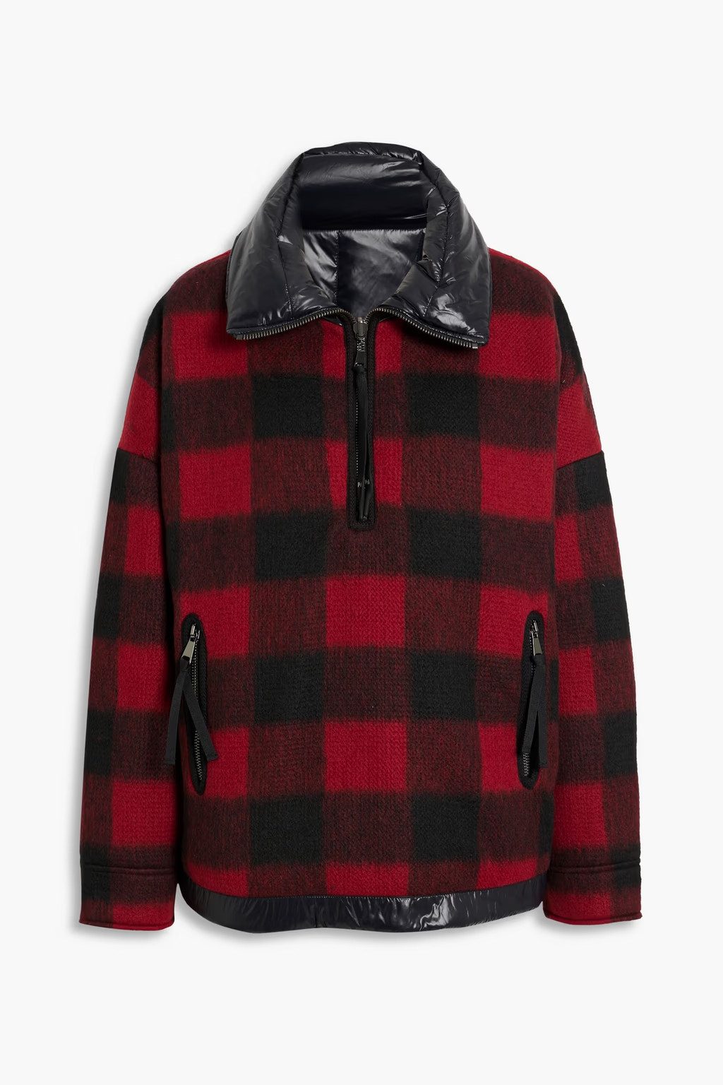 Reversible checked flannel half-zip jacket | The Outnet (UK and Europe)