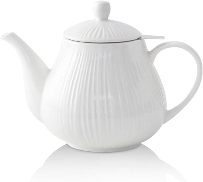 KOOV Ceramic Teapot with Infuser, 40 ounce Tea Pot with Infuser for Loose Tea, Large Enough For 6... | Amazon (US)