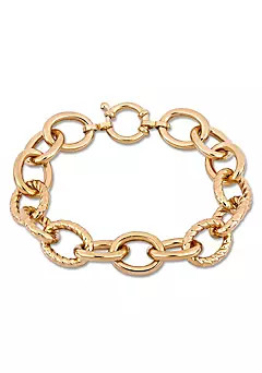 Belk & Co. Oval Link Bracelet in Yellow Plated Sterling Silver | Belk