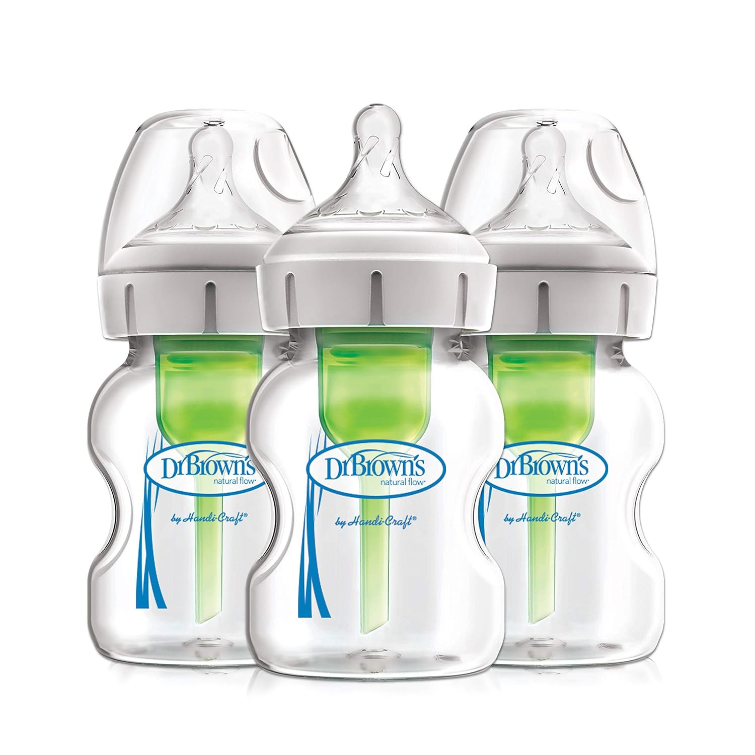 Dr. Brown's Natural Flow Anti-Colic Options+ Wide-Neck Glass Baby Bottles 5 oz/150 mL, with Level... | Amazon (US)