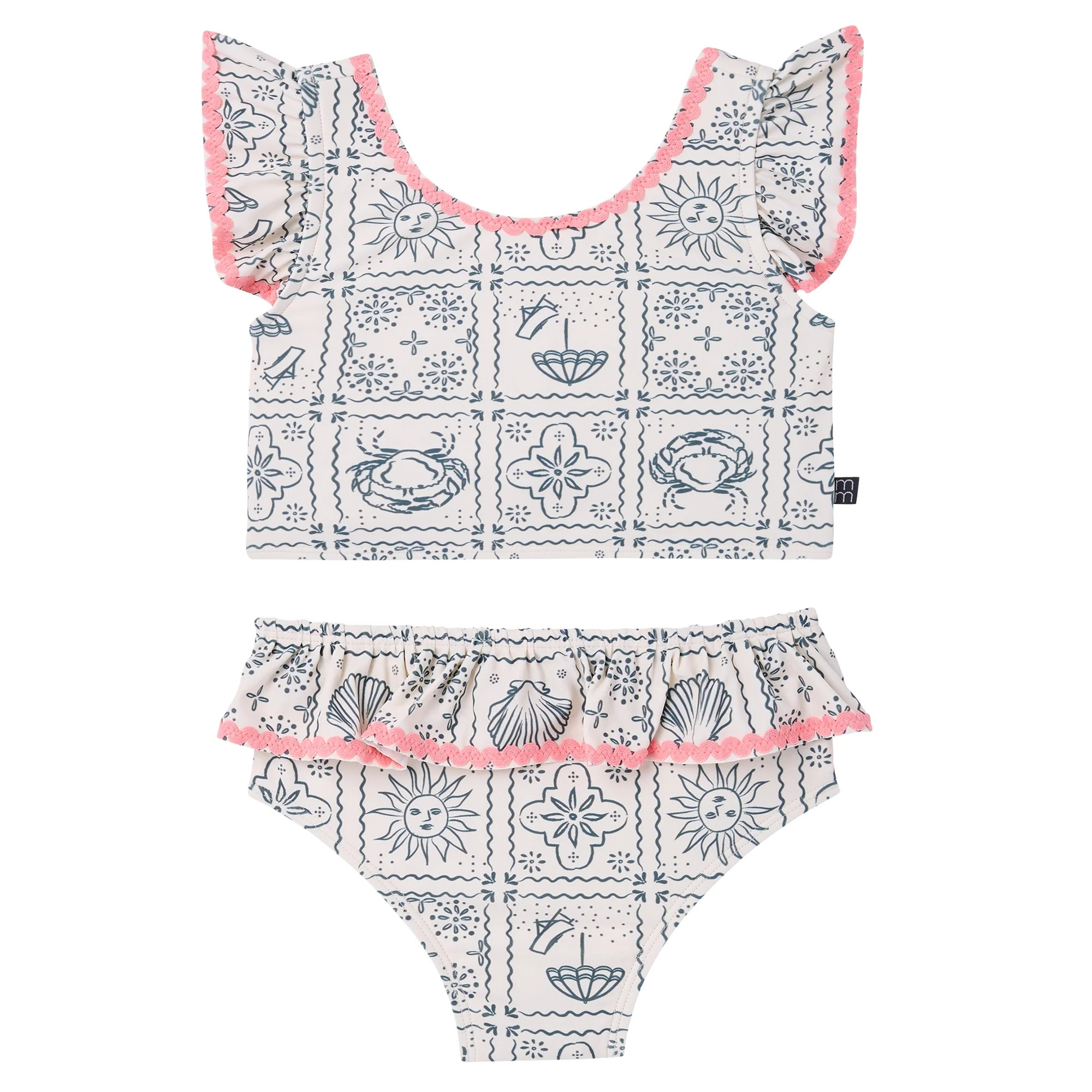 Modern Moments by Gerber Toddler Girl Two- Piece Swimsuit with Ric- Rac, Sizes 12M-5T | Walmart (US)