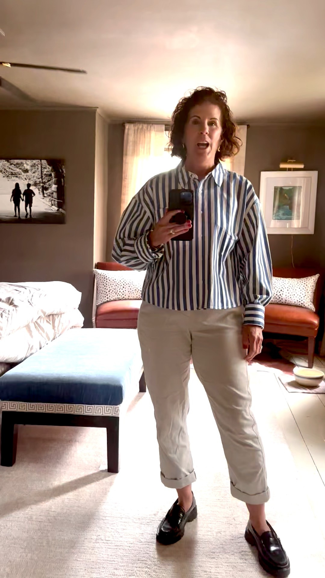 Button downs are a staple in my closet and this cropped striped one will be my go to this fall. I've paired it with my favorite khakis and black lug sole loafers. Classic and chic fall OOTD

#LTKShoeCrush #LTKWorkwear #LTKFindsUnder100