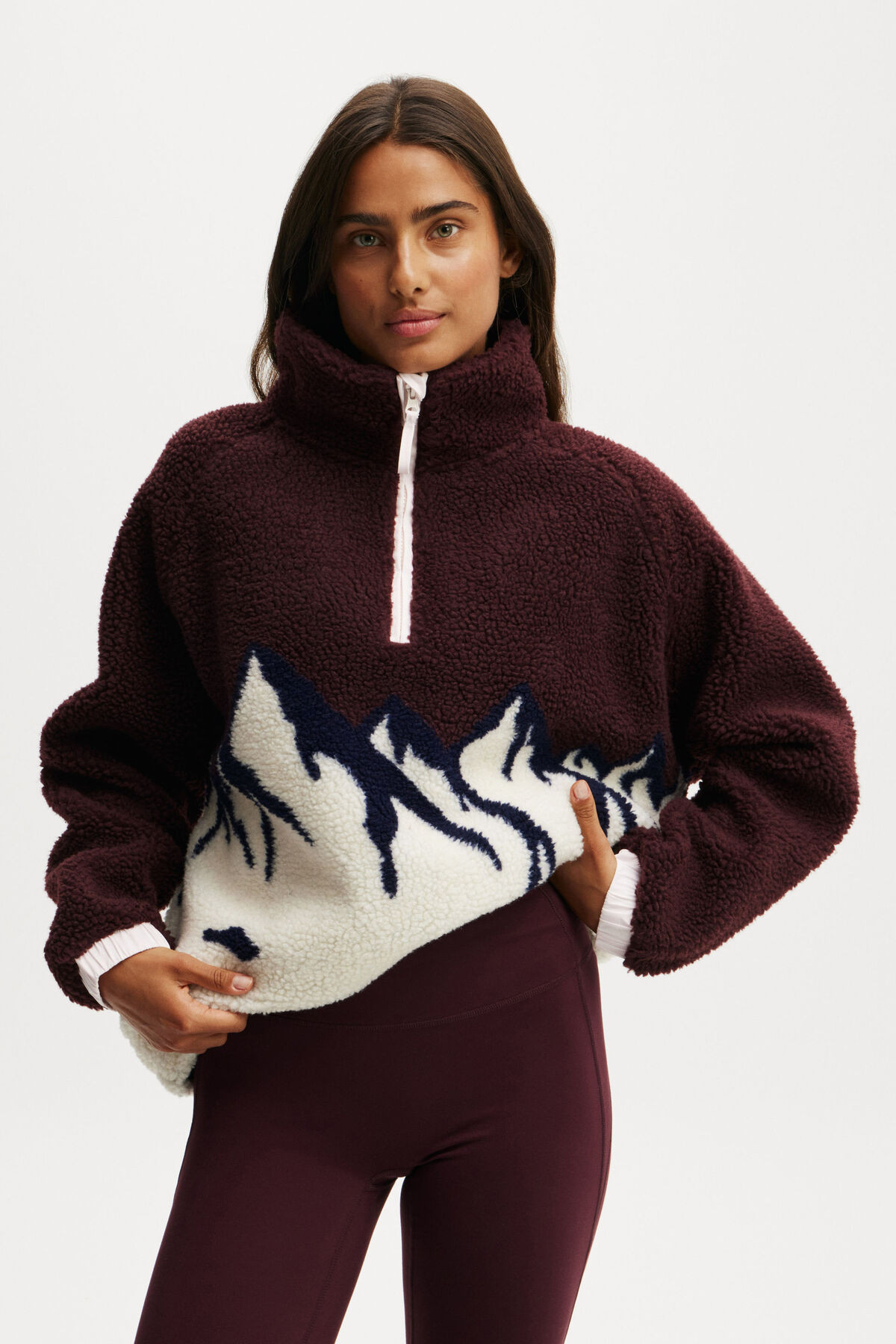 Balance Half Zip Sherpa Pullover Jacket | Cotton On (US)