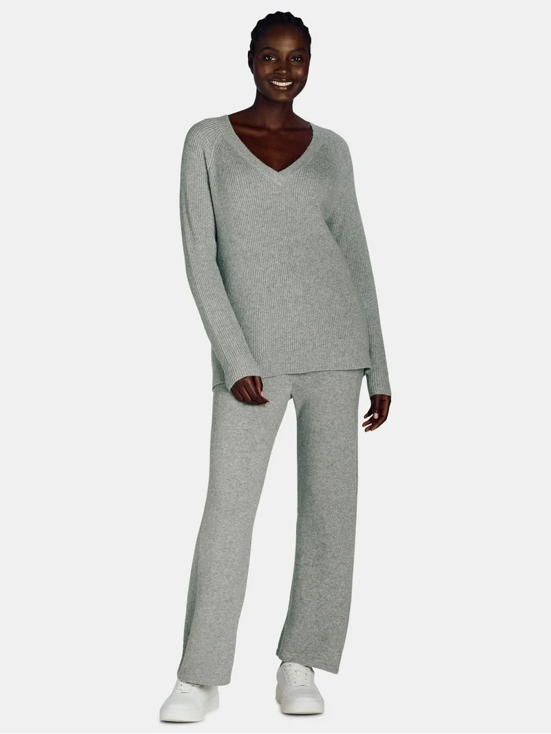Time and Tru Woman's Long Sleeve Sweater and Pants Set, 2-Piece, Sizes XS-XXXL | Walmart (US)