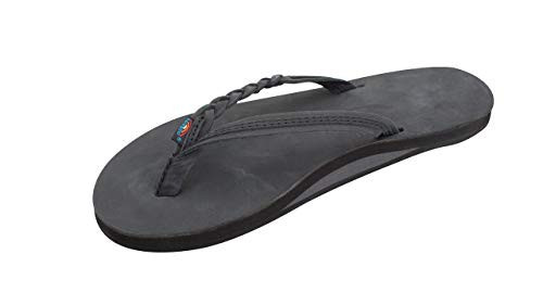 Rainbow Sandals Women’s Flirty Braidy Premier Leather w/Single Braided Strap, Premier Black, Ladies 11/10.5-11.5 B(M) US | Amazon (US)