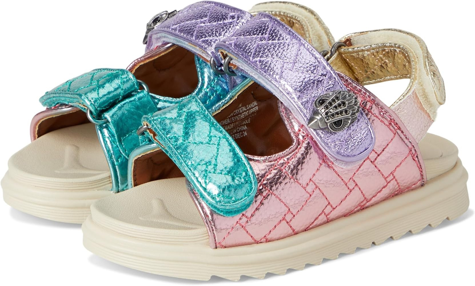 Kurt Geiger London Girls Mini Orson (Little Big Kids) Sandal, Pastel Rainbow, 2 | Amazon (US)