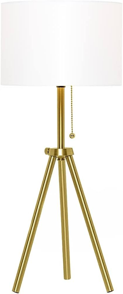 O’Bright Tripod Table Lamp, Adjustable in Height, 100% Metal Body with Linen Drum Shade, Bedsid... | Amazon (US)