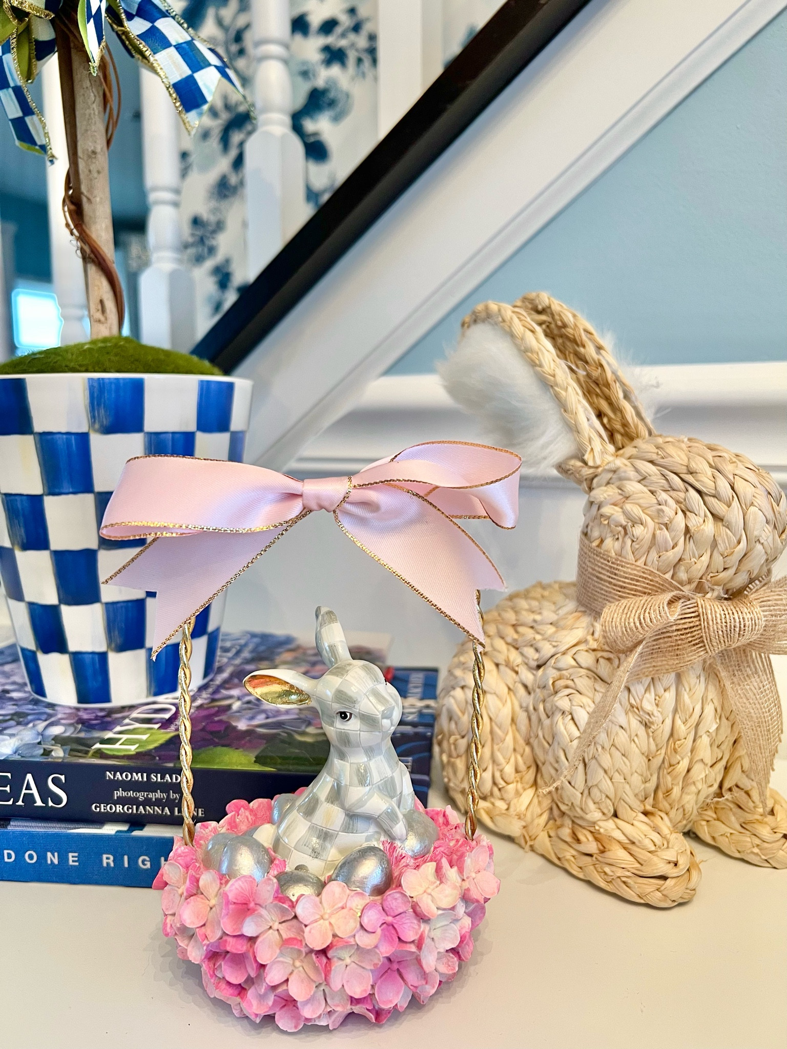 I’m in LOVE with BOTH of these cuties! I love the furry ears on the hyacinth bunny and the pink hydrangeas and pink bow on the Mackenzie Childs piece…😍🩷🎀

#LTKSeasonal #LTKfindsunder50 #LTKhome