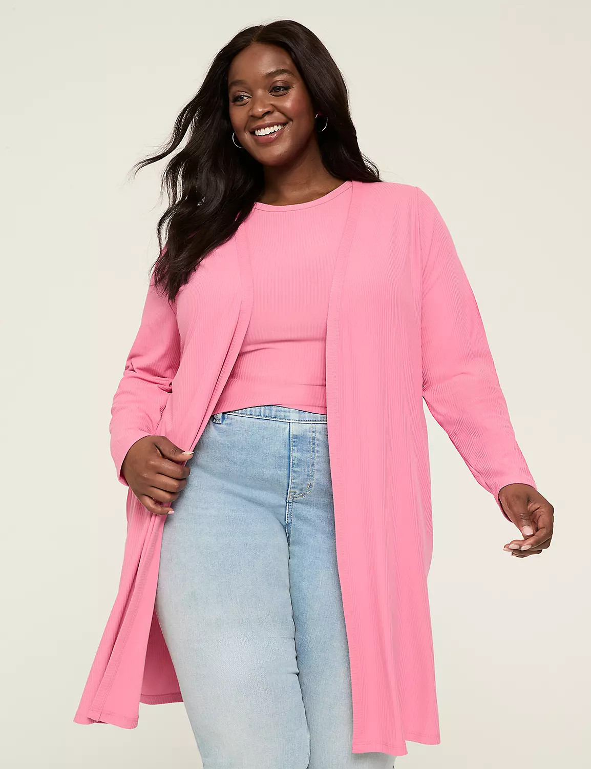 Long-Sleeve Open-Front Overpiece | Lane Bryant (US)