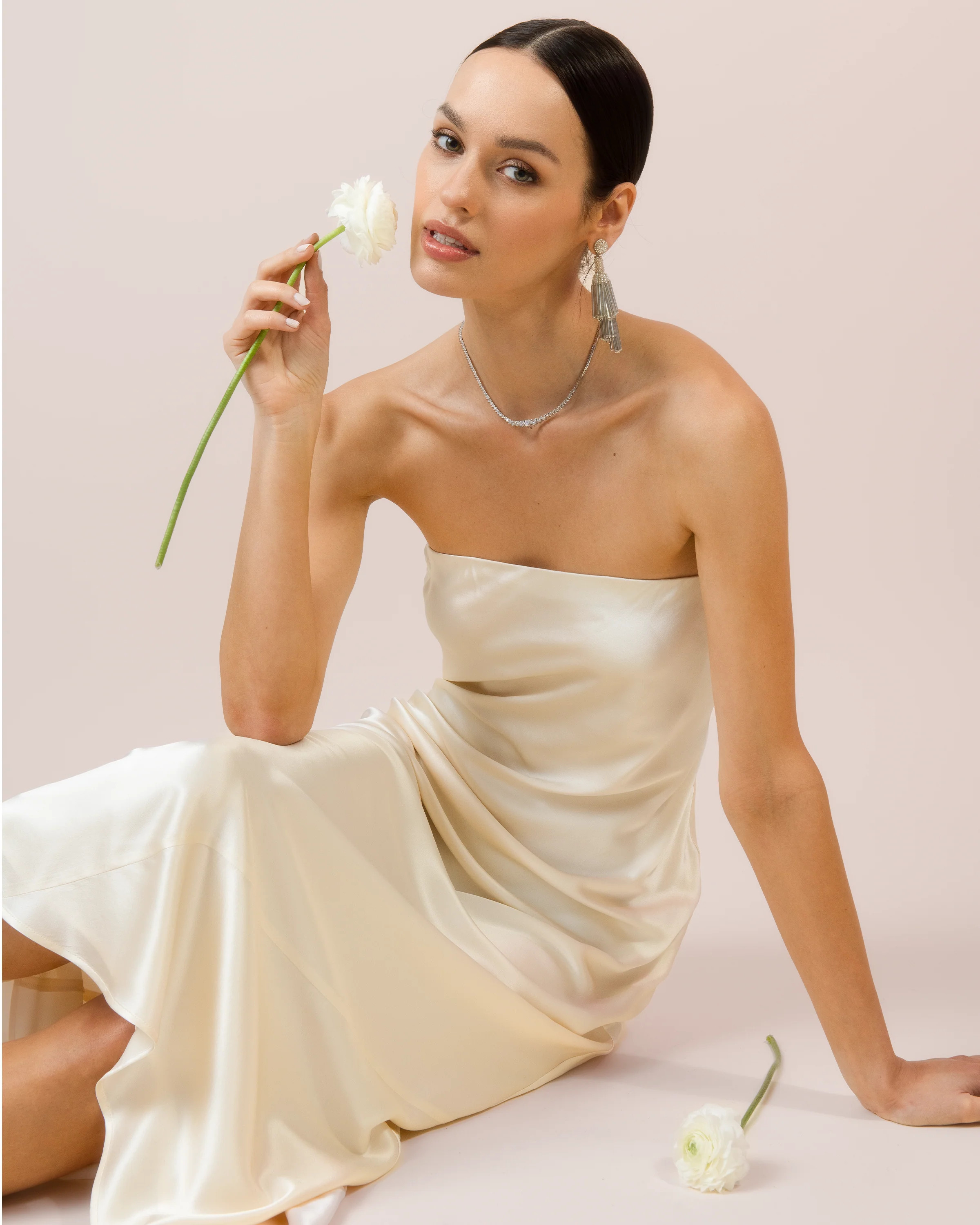 Reagan Silk Dress IVORY / M | Few Moda