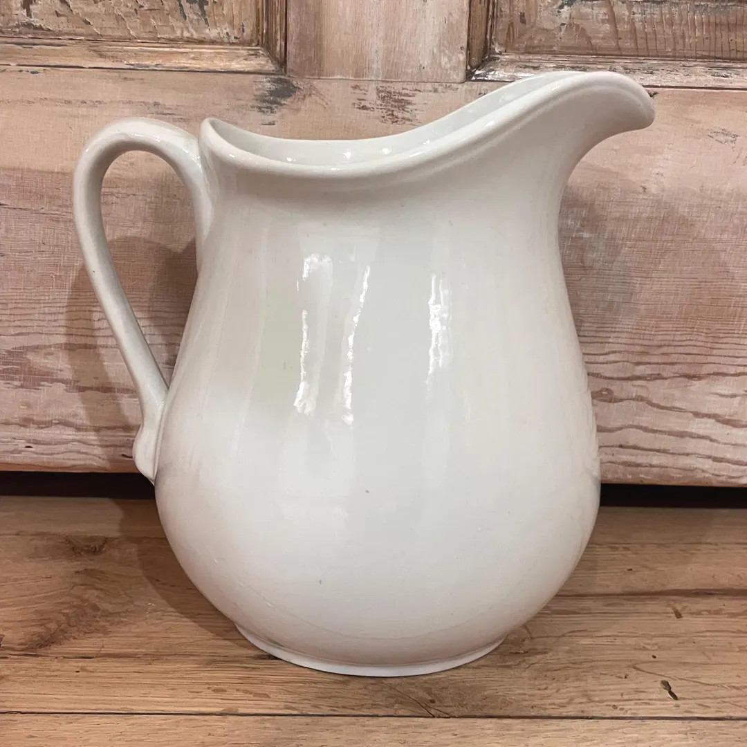 White Ironstone Pitcher Cracks Chippy - Etsy | Etsy (US)