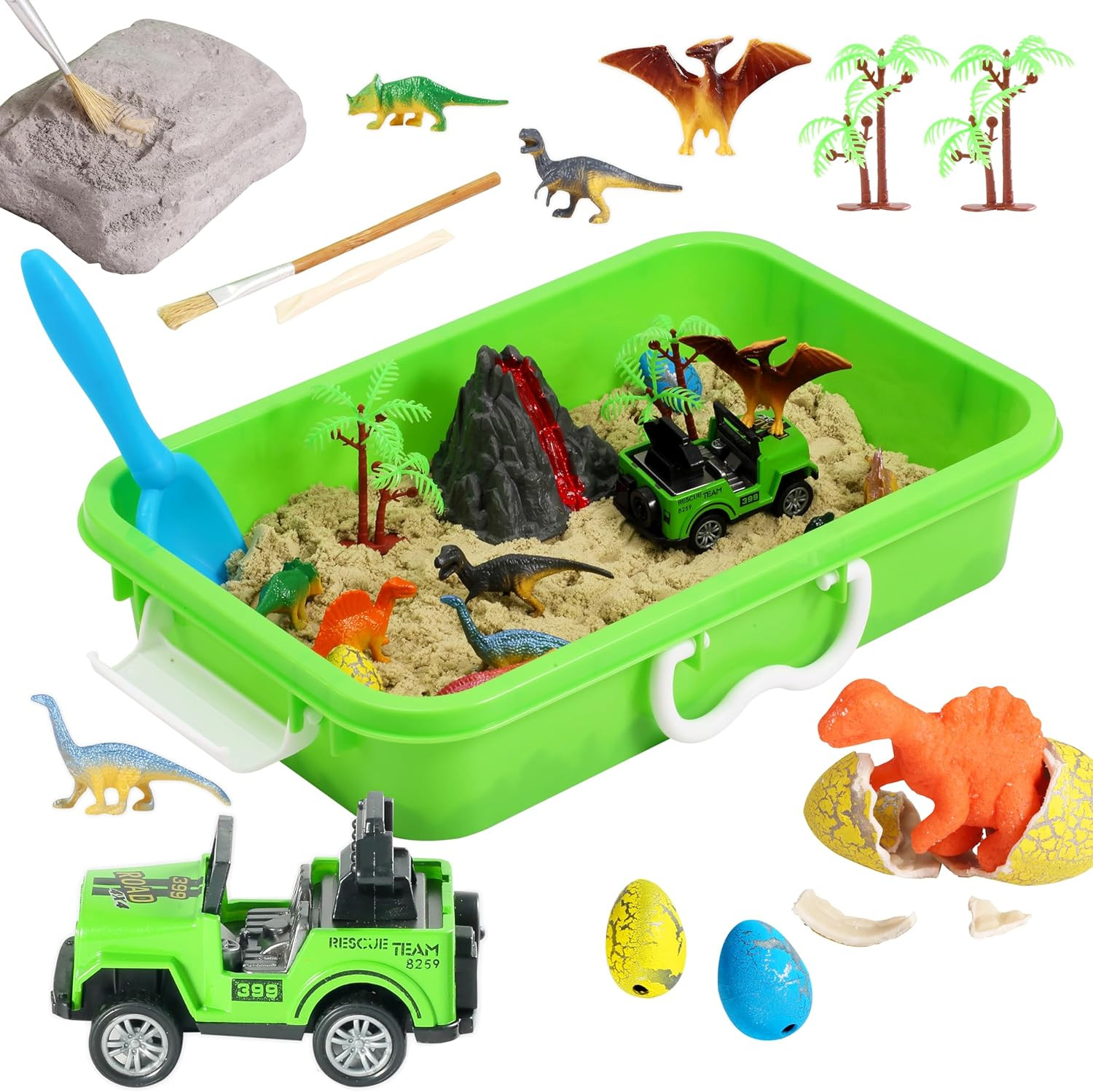 Dinosaur Sensory Bin, Dinosaur Dig Sensory Toys with Play Sand for Toddlers Boys and Girls, Kids ... | Amazon (US)