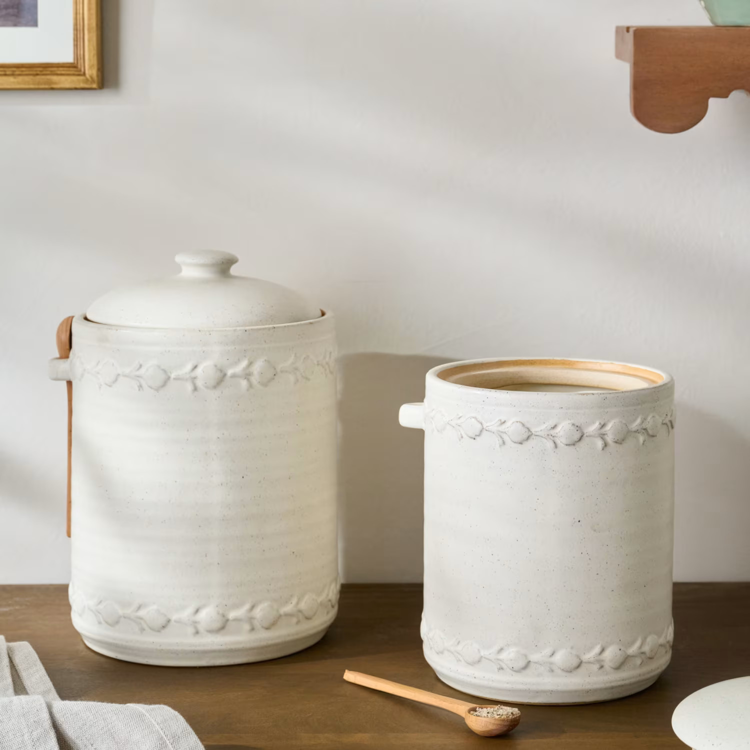 Emilie French White Canister + Scoop | Magnolia