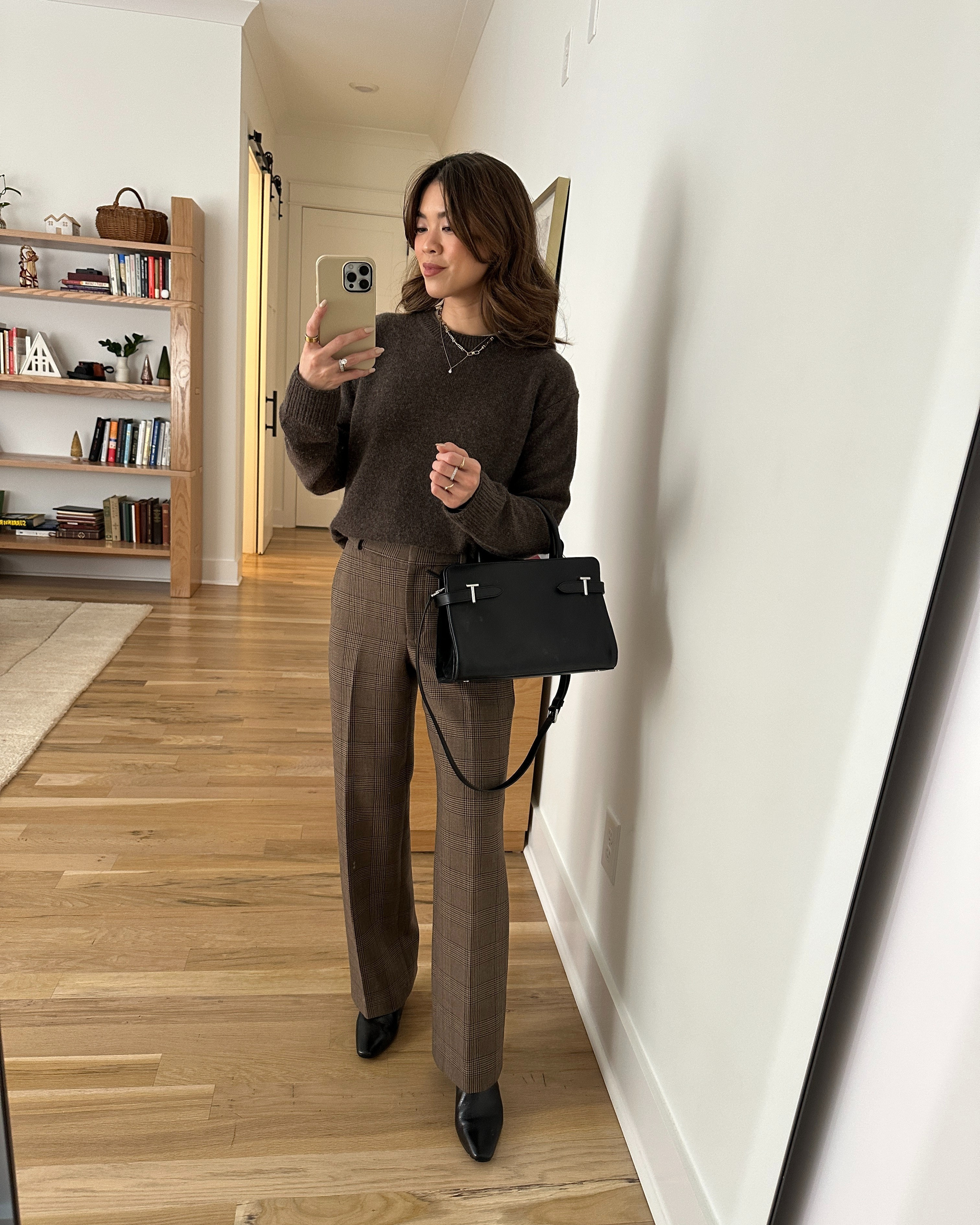 Sizing info: brown sweater size small, herringbone trouser size 00 short
petite fashion, get dressed with me, outfit inspiration, ootd, nashville outfit, Nashville influencer, petite style, vacation style, casual outfits, mom style, petite pants, winter dress, winter outfit, winter pants, winter outfit inpso, winter outfit idea, winter top, winter style, winter sweater, cozy sweater, cold weather sweater, cold weather outfit, winter bag, winter purse, trouser, brown sweater, 

 

 

#LTKootd #LTKSeasonal #LTKPetite