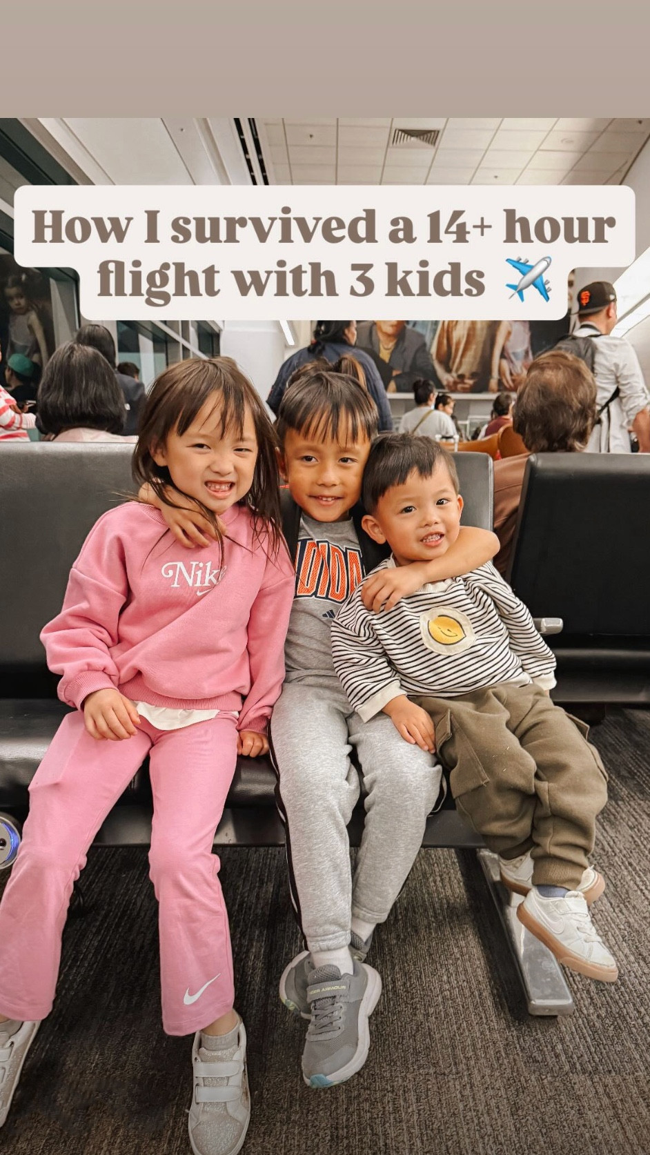 14 hours, 3 kids, and basically zero sleep… we survived!! 😅✈️

Long travel days with kids are no joke, but a little prep makes a huge difference. We recently tackled a 14+ hour flight as a family of five, and these are the things that truly saved us. 👏🏻

My go-to survival tips & travel items for flying with kids:

• Pack lots of snacks they already love. Familiar snacks can fix a lot of moods mid-flight.

• Bring a few brand new toys or activities. When they’ve never seen them before, the excitement keeps their attention so much longer. 🙌🏻

• Busy activities are everything. Busy board books (amazing for toddlers), sticker books, coloring pages, notebooks, and clickable markers so you’re not constantly chasing lost caps. ✍️

• Load tablets ahead of time with their favorite games, movies, and shows.
Tip: If you have YouTube Premium, you can download their favorite videos so they can watch offline. 💻

• Pack extra plastic bags. For trash, spills, wet clothes… they always come in handy.

• Always pack extra clothes and underwear for everyone. Not just the kids. 👚👖

• Compression socks for the parents. Trust me on this one. 😆👏🏻

• Seat extenders helped a lot. My kids were able to stretch their legs out and get more comfortable when they napped.

• Bring your stroller all the way to the gate and gate check it. It makes navigating the airport so much easier with bags and tired kids.

• Let the kids run around before boarding. The more energy they burn before the flight, the better chance they’ll rest once you’re in the air. 🏃🏻

Traveling with kids definitely isn’t easy, but these little things helped our flight go so much smoother. Saving this here in case it helps another parent heading into a long travel day soon. ✈️🏝️ 

 

#LTKmomlife #LTKTravel #LTKKids