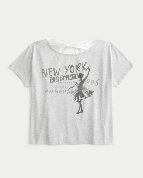 Easy Ribbon Tie-Back New York Graphic Tee | Hollister (US)