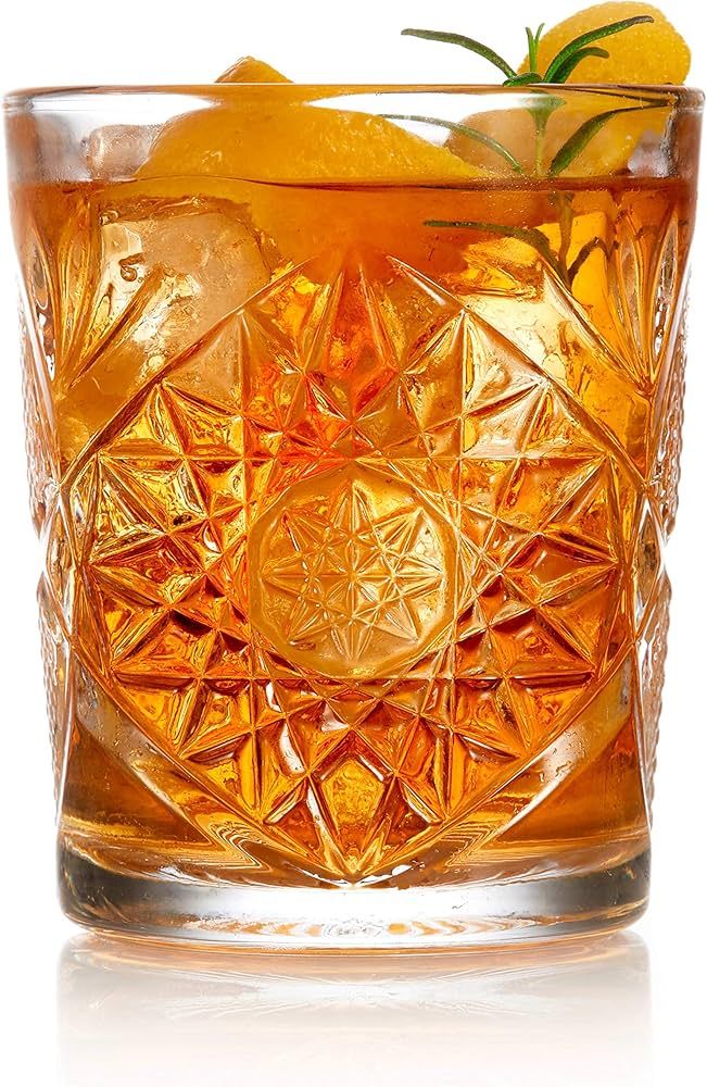 Libbey Hobstar Double Old Fashioned Glasses, 12-ounce, Clear, Set of 4 | Amazon (US)