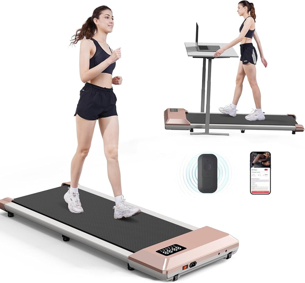 DeerRun Walking Pad, 2024 Upgrade Smart Under Desk Treadmill, 2.5HP Small Quiet Portable Treadmil... | Amazon (US)