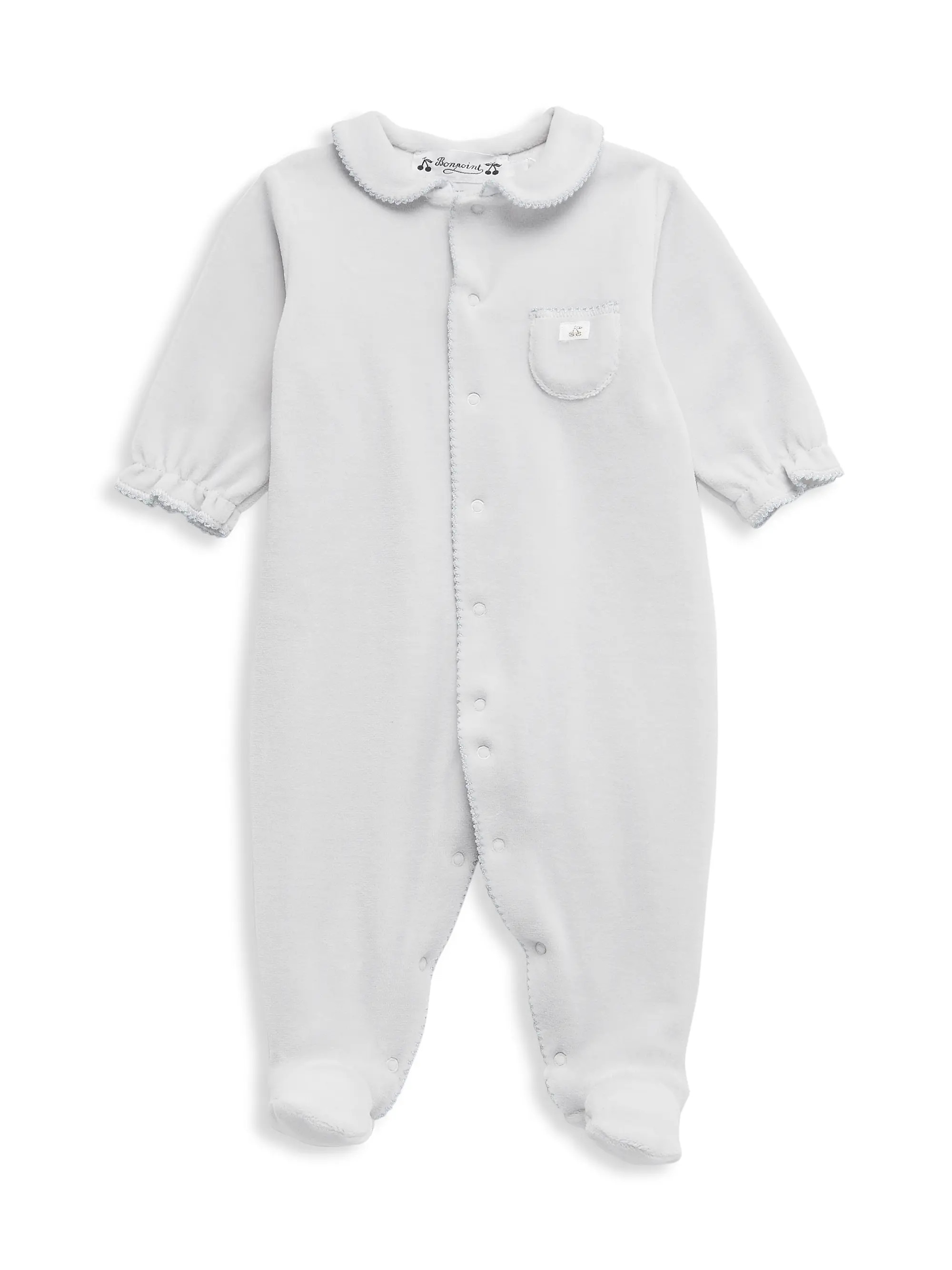 Baby Girl's Collared Velour Footie | Saks Fifth Avenue