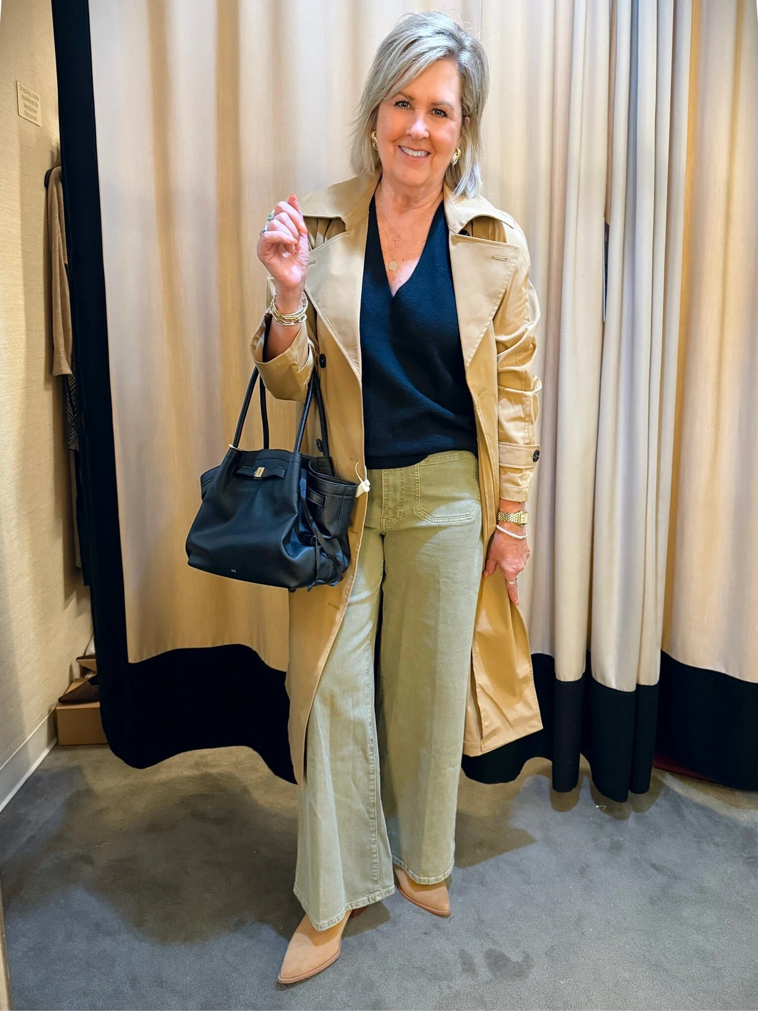 More favorites from the Nordstrom Anniversary sale! Lightweight trench coat size medium | Cashmere sweater size medium | Wide leg jeans size 30 

#LTKWorkwear #LTKSaleAlert #LTKOver40