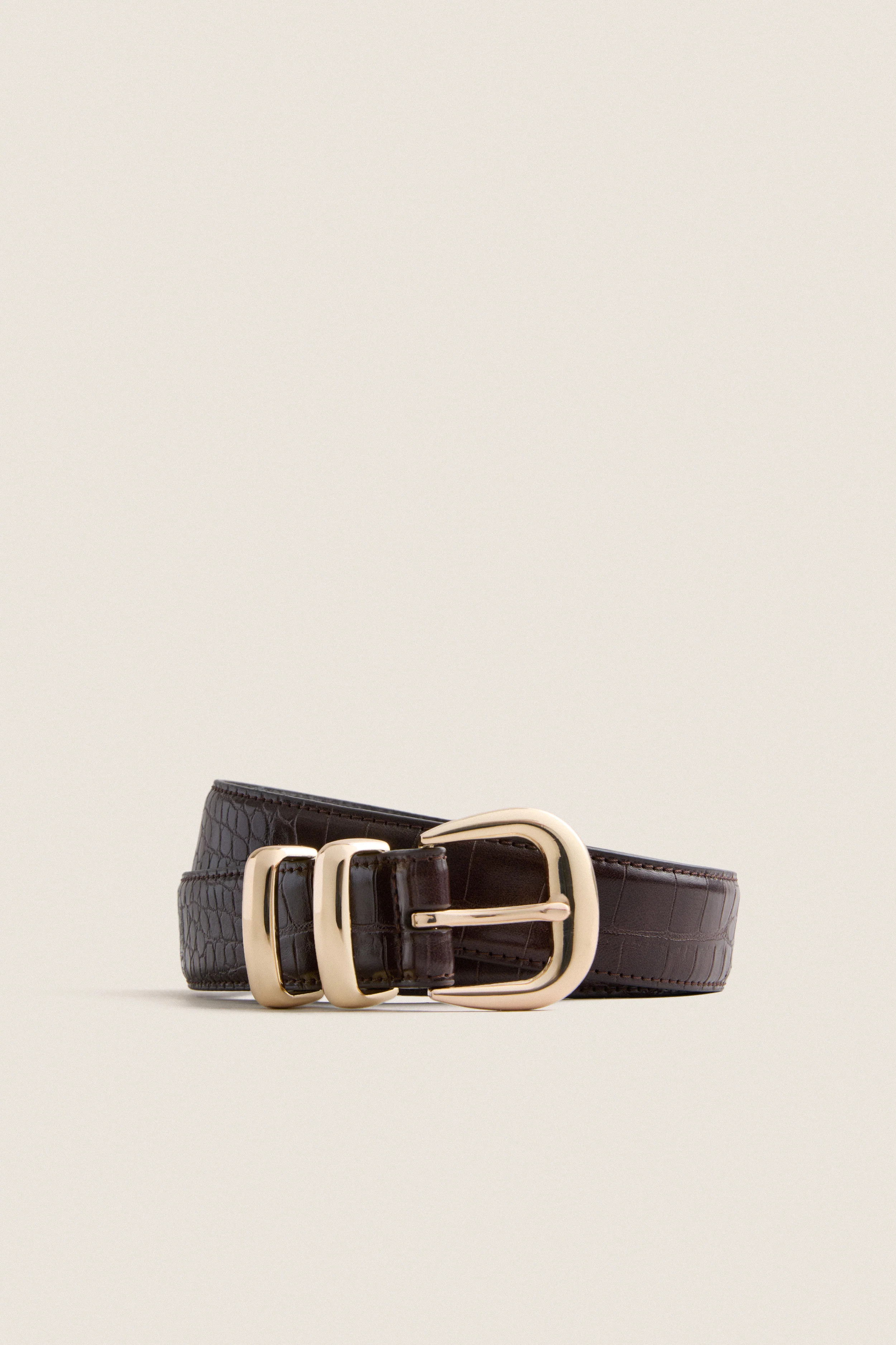 Chocolate Croc-Embossed Western Belt | Tuckernuck (US)