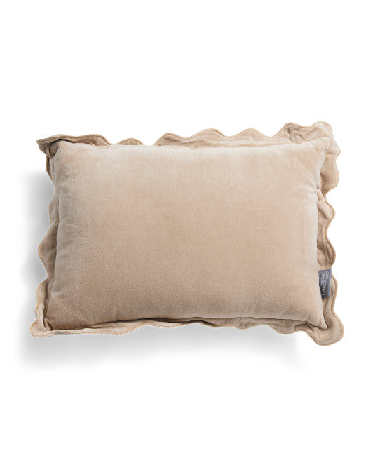 14x20 Velvet Scalloped Lumbar Pillow | TJ Maxx